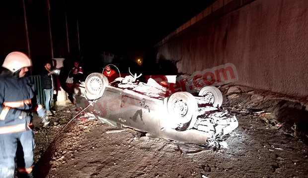 Köprüden aşağı düşen otomobilden sağ çıktı