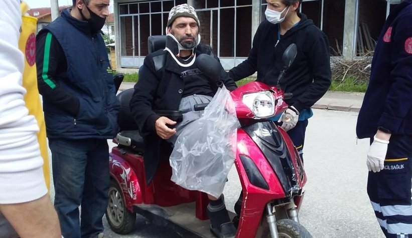 Korkutan kaza; Hastaneye kaldırıldı