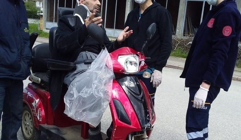 Korkutan kaza; Hastaneye kaldırıldı