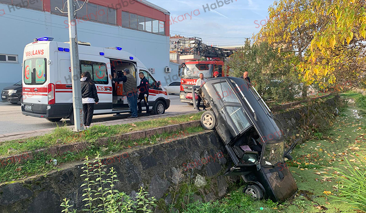 Korkutan kaza: kanala uçtu