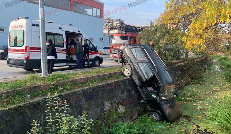 Korkutan kaza: kanala uçtu