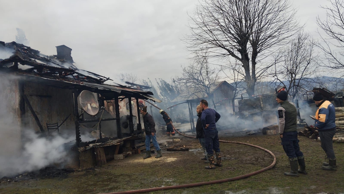 Kümes ve ev alevler içinde kaldı