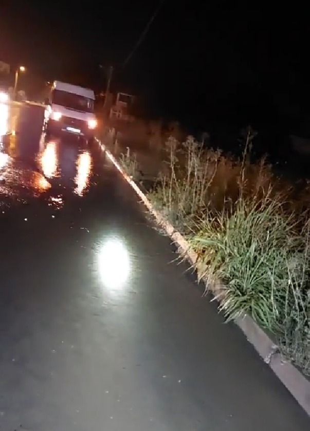 Kuzuluk'ta isale hattı patladı