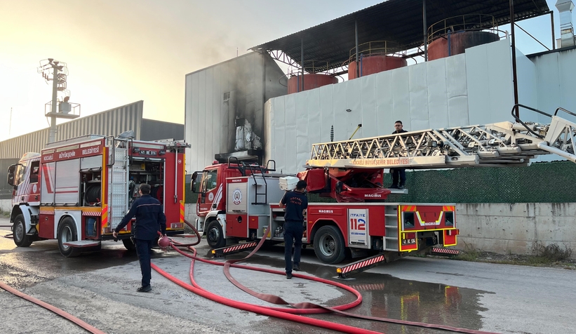 Madeni yağ fabrikasında korkutan yangın