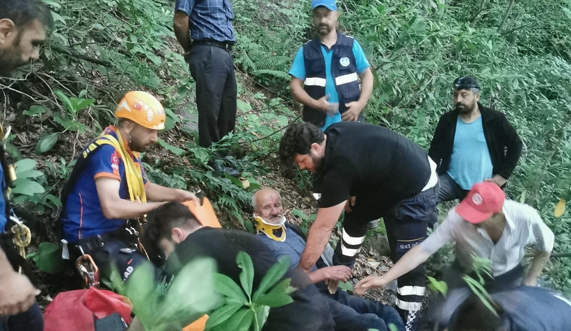 Mantar toplarken dere yatağına düştü, böyle kurtarıldı