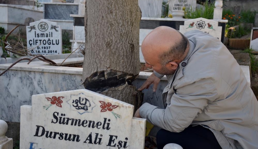 Mezarlıktaki ağacı kesmeye çalıştılar