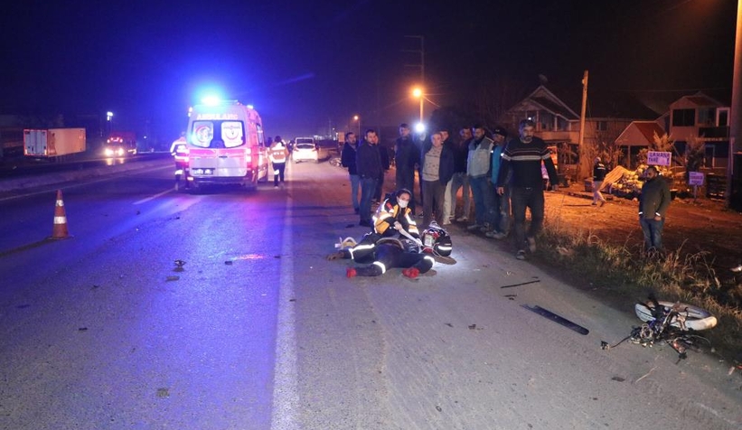 Motosiklet ikiye bölündü sürücü öldü