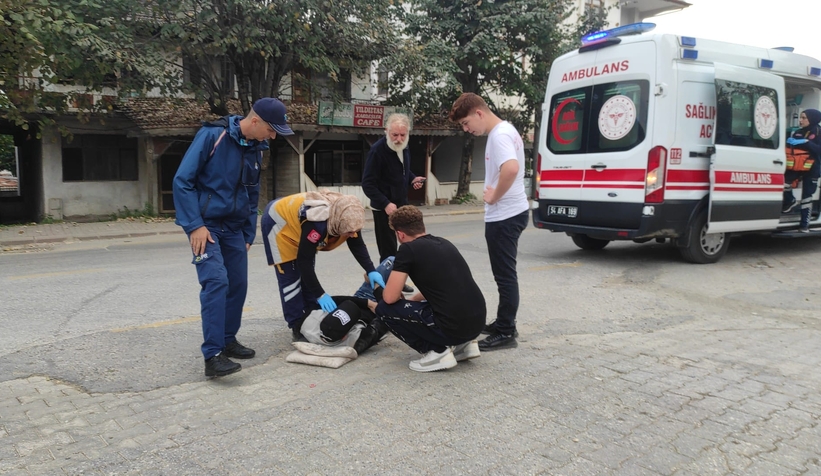 Motosiklet sürücüsü yaralandı