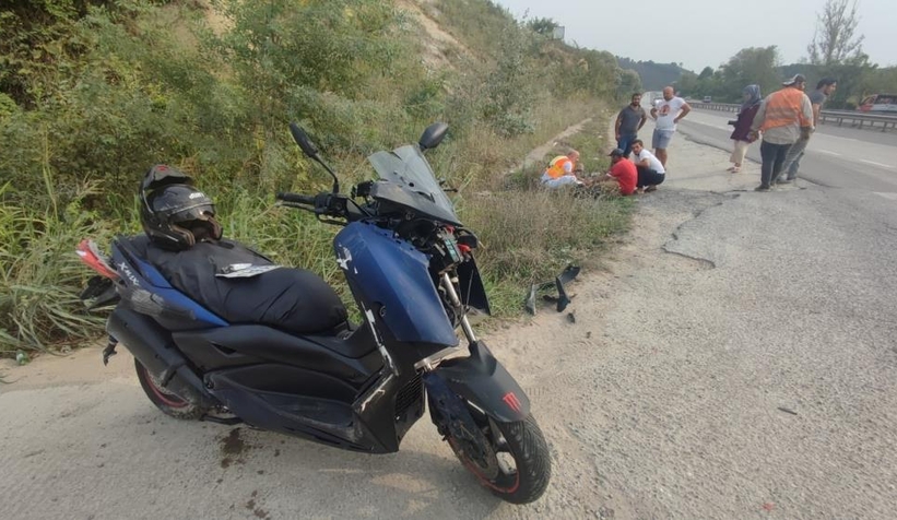 Motosikletli ölümden döndü