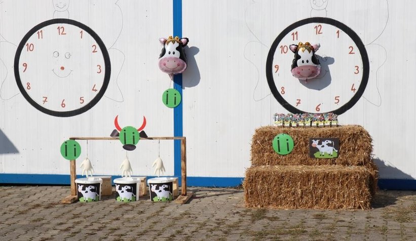 Öğrencileri için okula inek getirdi