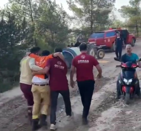 Orman işçileri dumandan etkilendi