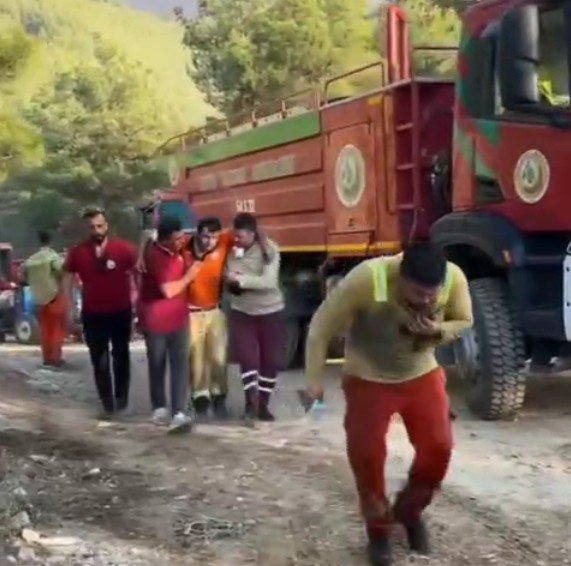 Orman işçileri dumandan etkilendi