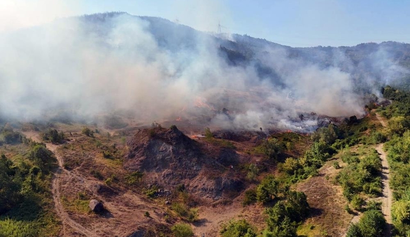 Orman yangını havadan görüntülendi