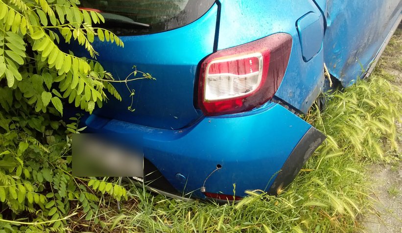 Otomobil ağaçlık alana uçtu