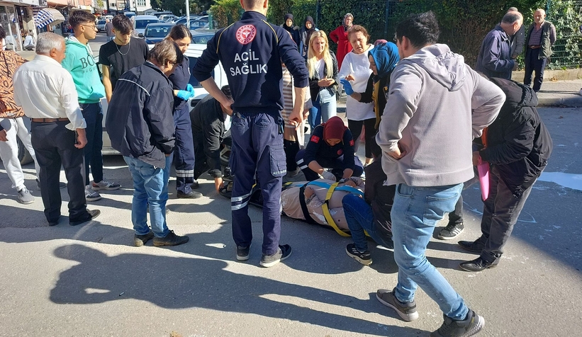 Otomobil çarptığı yaya yaralandı