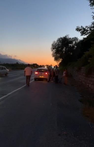 Otomobil geyiğe çarptı