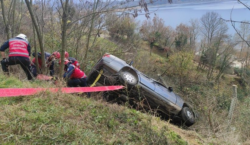 Otomobil Gölpark'a uçtu