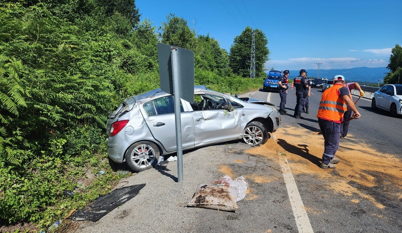 Otomobil su kanalına düştü: 4 yaralı