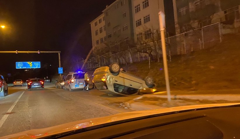 Otomobil takla attı