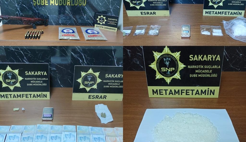 Otoyolda uyuşturucu bulunan otomobile operasyon anı