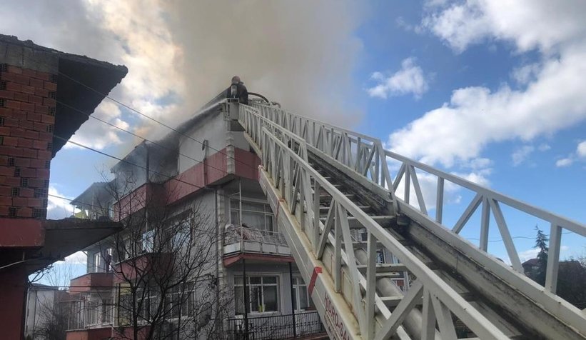 Panik anları; Alev alev yandı