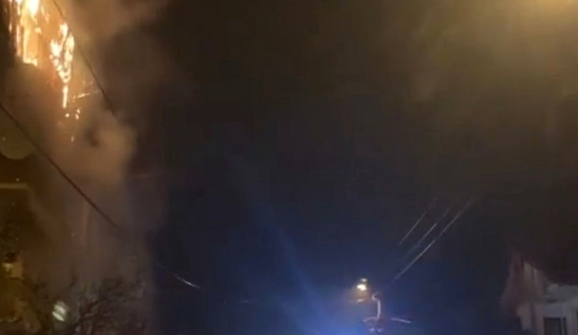 Panik anları: Alev alev yandı