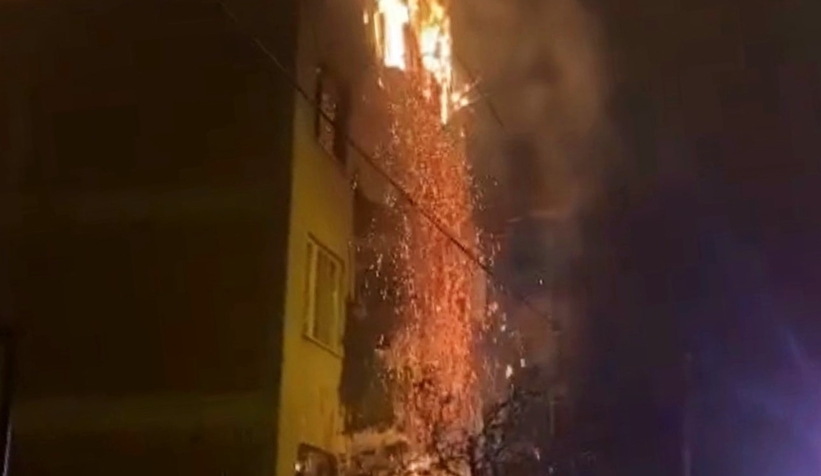 Panik anları: Alev alev yandı
