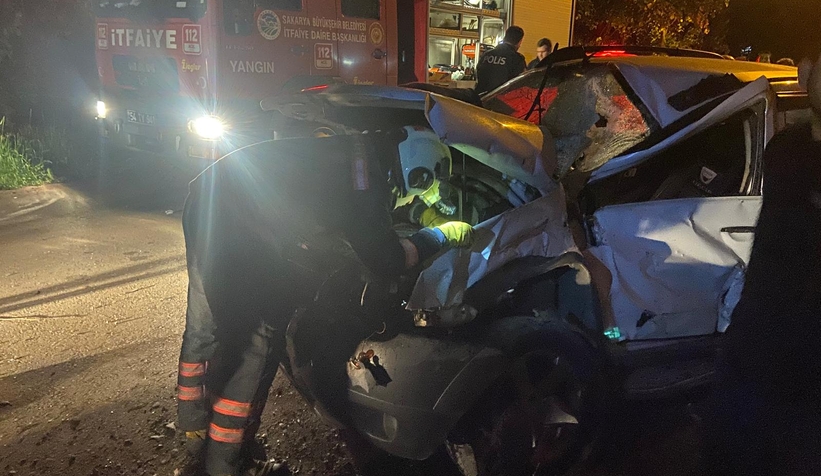 Park halindeki kamyonete çarptı