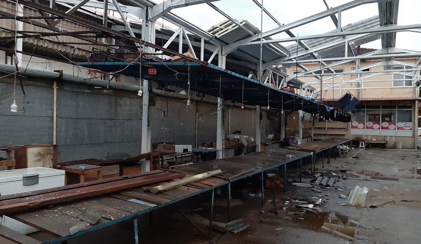 Pazar sergisi zarar gören esnaf tepkili