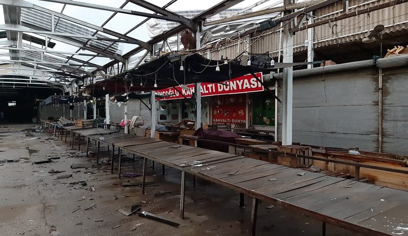 Pazar sergisi zarar gören esnaf tepkili