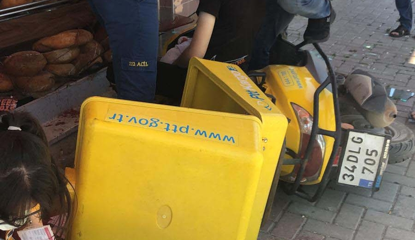 PTT'nin motosikletini çaldı kaçarken fırına girdi