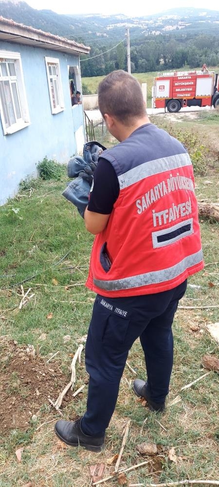 Rögar kapağına sıkışan yavru köpek kurtarıldı