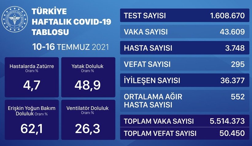 Sağlık Bakanlığı mavi tabloyu açıkladı! Yükselişe geçti