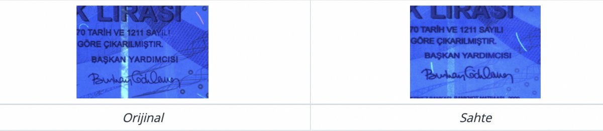 Sahte banknotların özellikleri