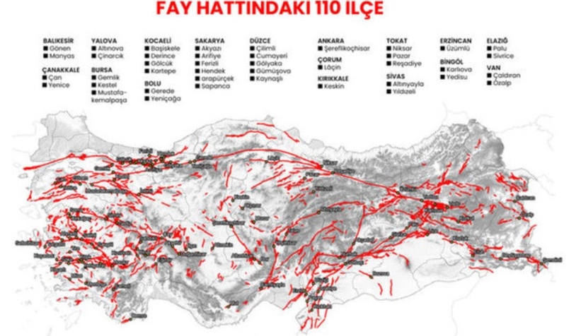 Sakarya'da 6 ilçe fay hattı üzerinde