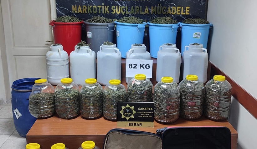Sakarya'da 82 kilo esrar ele geçirildi