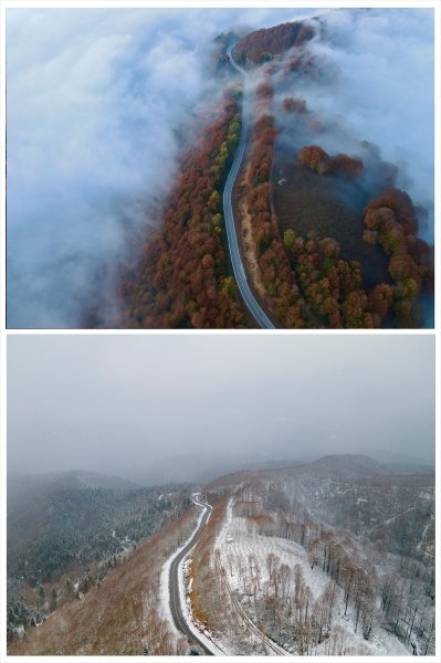 Sakarya'da doğa şölen sunuyor: Sonbahar ve kış bir arada