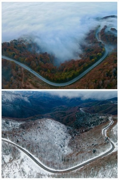 Sakarya'da doğa şölen sunuyor: Sonbahar ve kış bir arada