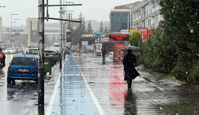 Sakarya'da lapa lapa kar yağdı