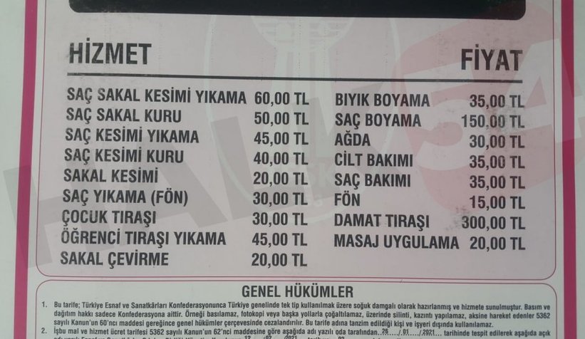 Sakarya'da traşa fahiş zam geldi; Saç sakal 60 lira