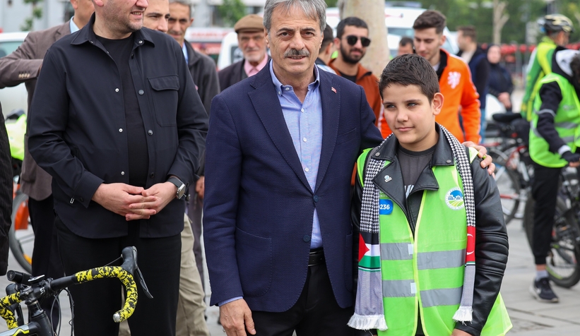 Sakarya'da hayatla yarışılmaz temalı bisiklet turu