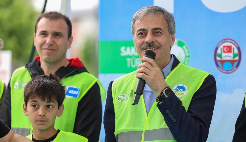 Sakarya'da hayatla yarışılmaz temalı bisiklet turu