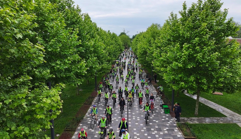 Sakarya'da hayatla yarışılmaz temalı bisiklet turu