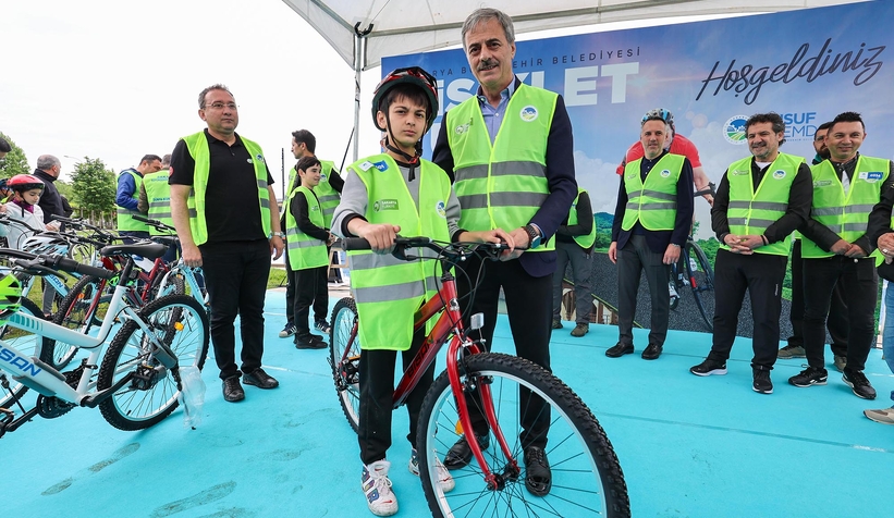 Sakarya'da hayatla yarışılmaz temalı bisiklet turu