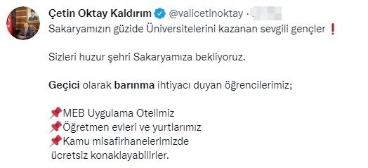 Sakarya geçici barınmada örnek oldu