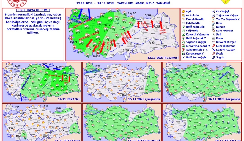 Sakarya için sarı kodlu kuvvetli yağış uyarısı