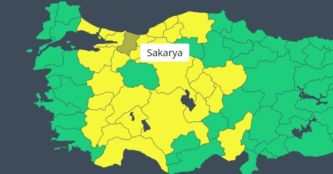 Sakarya için uyarı yapıldı