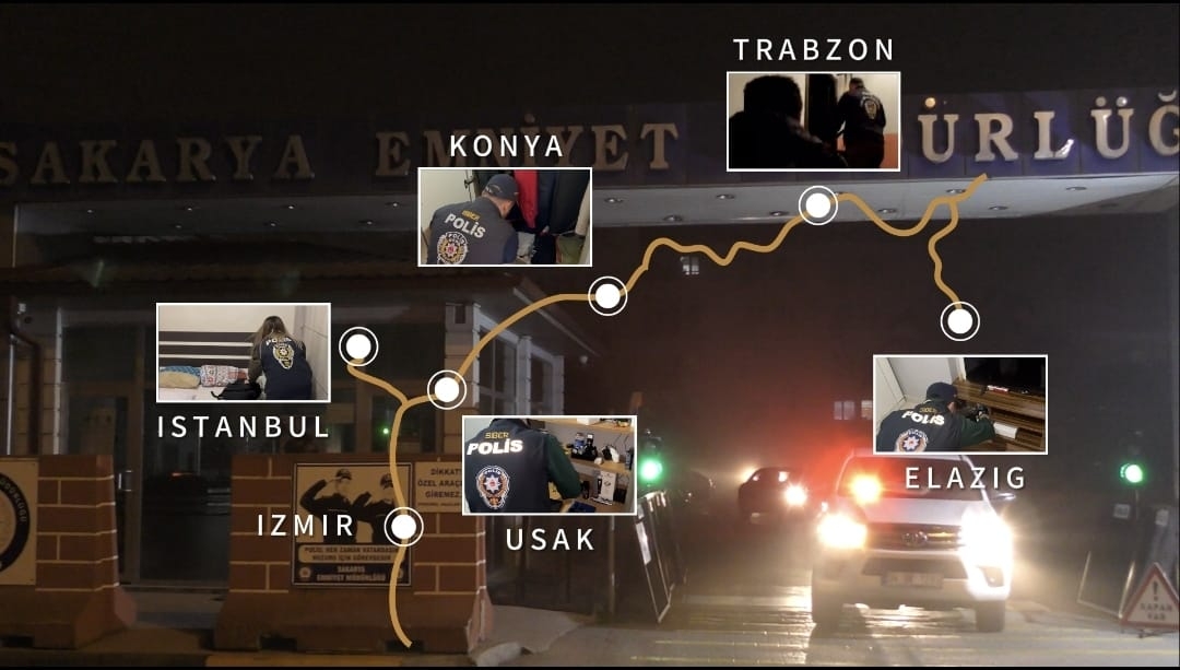 Sakarya merkezli 12 ilde operasyon