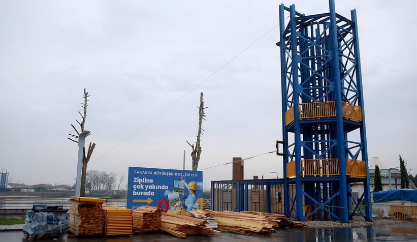 Sakarya Nehri'nde zipline projesinde son durum