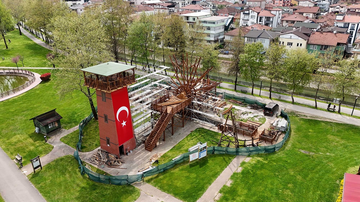 Sakarya'nın simgesi tarihi çark aslına uygun yenileniyor